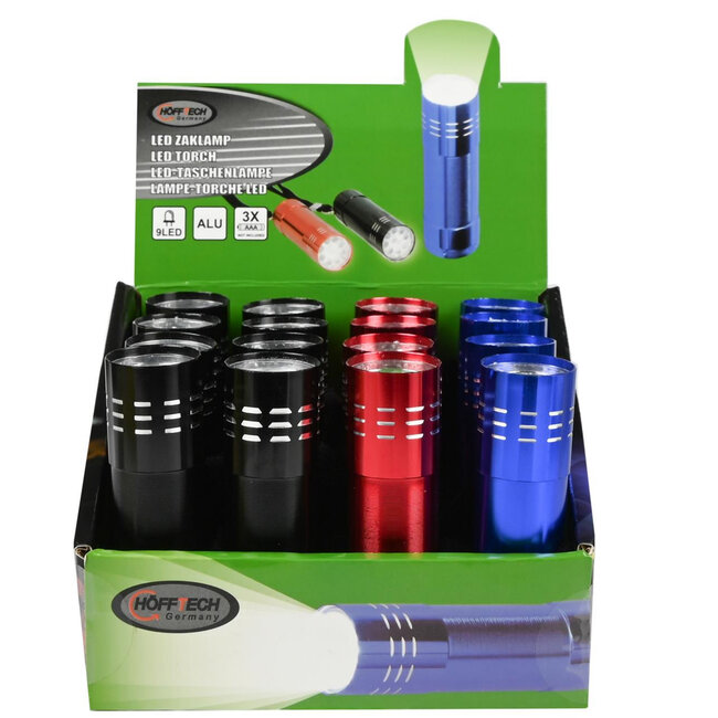 Hofftech Compacte zaklamp - krachtige verlichting - kleurenmix - aluminium - lichtgewicht