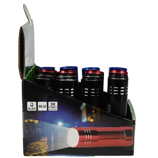 Hofftech Compacte zaklamp - krachtige verlichting - kleurenmix - aluminium - lichtgewicht