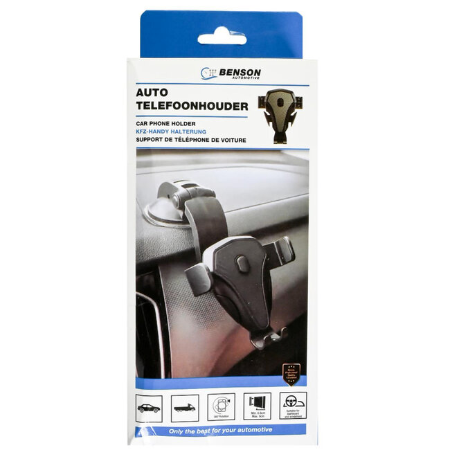 Benson Universele telefoonhouder - Quick Release - Zuignap - Zwart