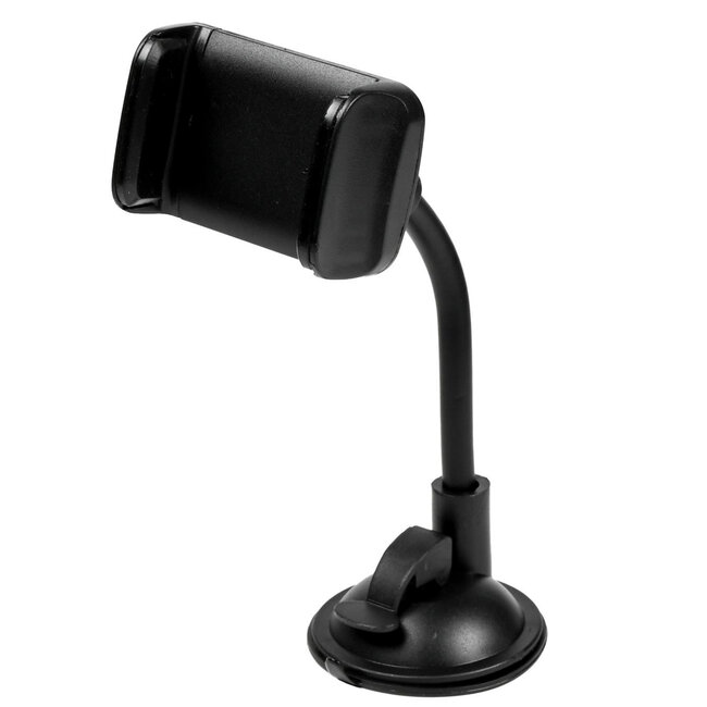 Benson Universele telefoonhouder - zuignap - handsfree - duurzaam ABS - compact - zwart - 6,5 x 24 cm