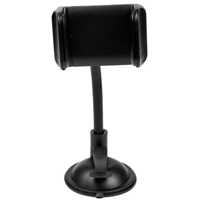 Benson Universele telefoonhouder - zuignap - handsfree - duurzaam ABS - compact - zwart - 6,5 x 24 cm