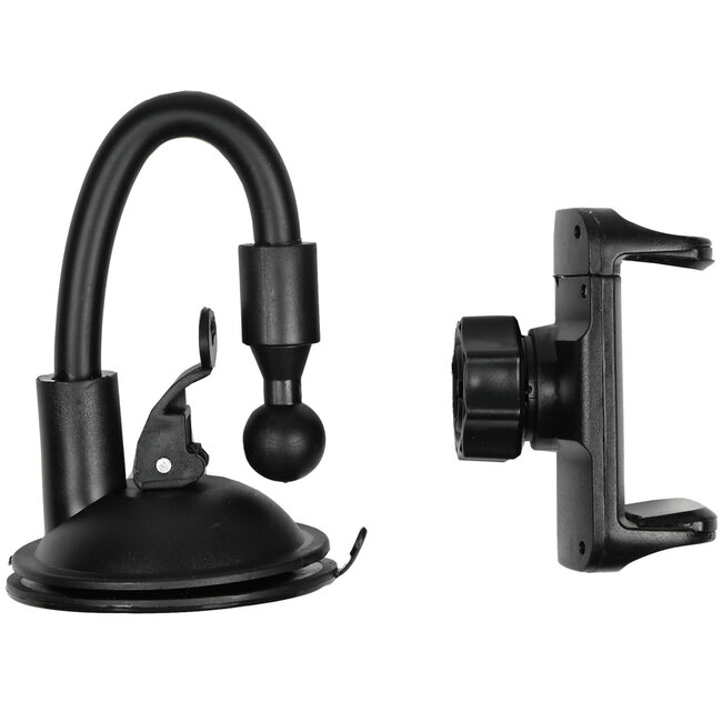 Benson Universele telefoonhouder - zuignap - handsfree - duurzaam ABS - compact - zwart - 6,5 x 24 cm