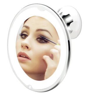 Benson LED Make-up Spiegel met 5x vergroting, heldere led-ring en super sterke zuignap