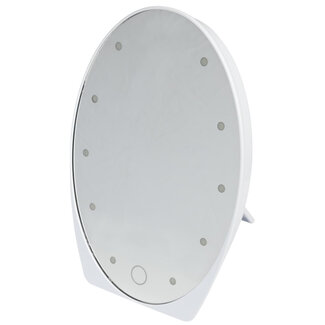 Benson Vergrotende make-up spiegel - 5x vergroting - Touch-schakelaar - Led-verlichting - Wit Benson Vergrotende make-up spiegel - 5x vergroting - Touch-schakelaar - Led-verlichting - Wit