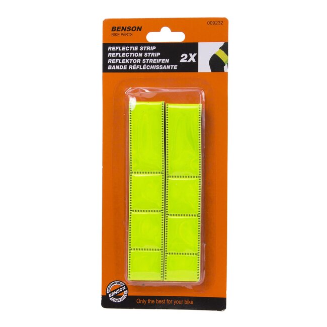 Benson Reflectie strip - Veiligheid - Geel - Set van 2 - Verhoogde zichtbaarheid
