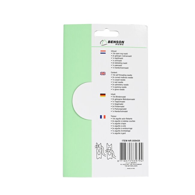 Benson Complete naaldenset - 18-delig - diverse naalden voor elk project