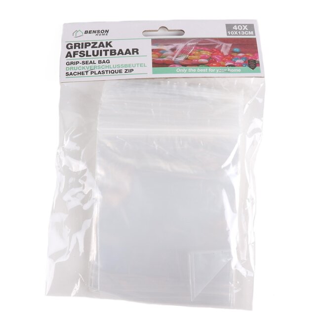Benson Gripzakken - Afsluitbaar - Hersluitbaar - 10 x 13 cm - 40 stuks