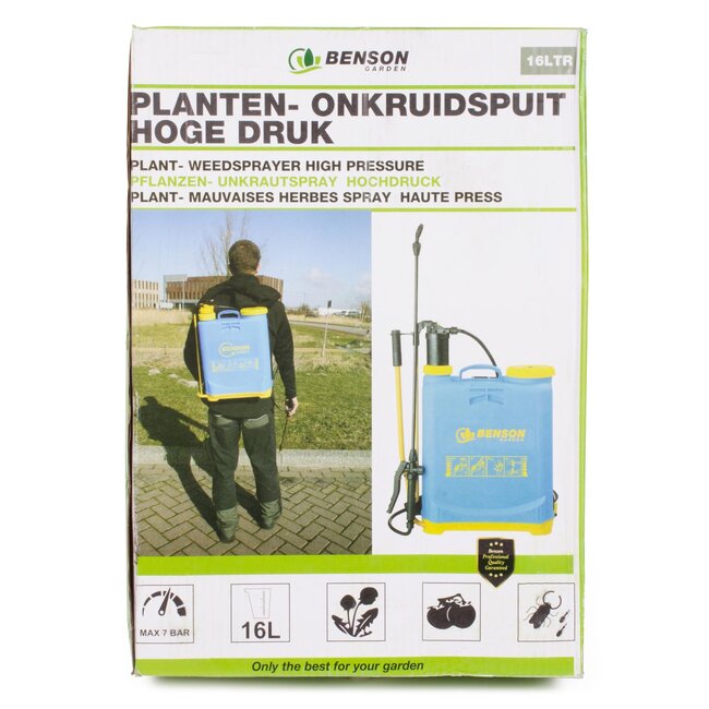 Benson Plantenspuit - Hoge Druk Rugspuit - 16 Liter - Verstelbare Draagriemen