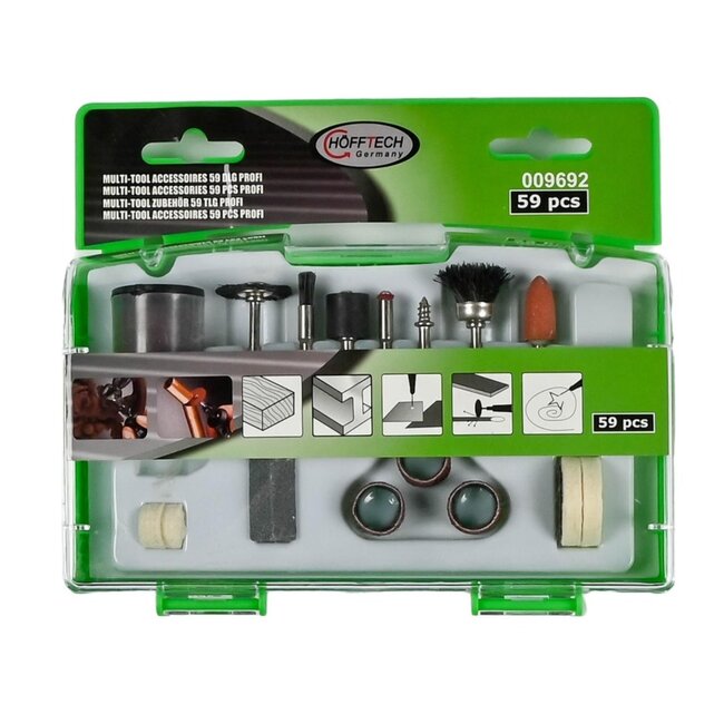 Hofftech 12-delige set slijp- en graveerpennen - Geschikt voor multitools - Diverse vormen - Inclusief opbergdoosje
