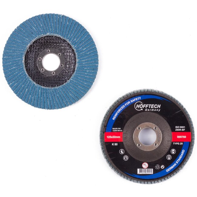 Hofftech Lamellen schuurschijf - K80 - 125 mm - Stil en trillingsarm - Per stuk