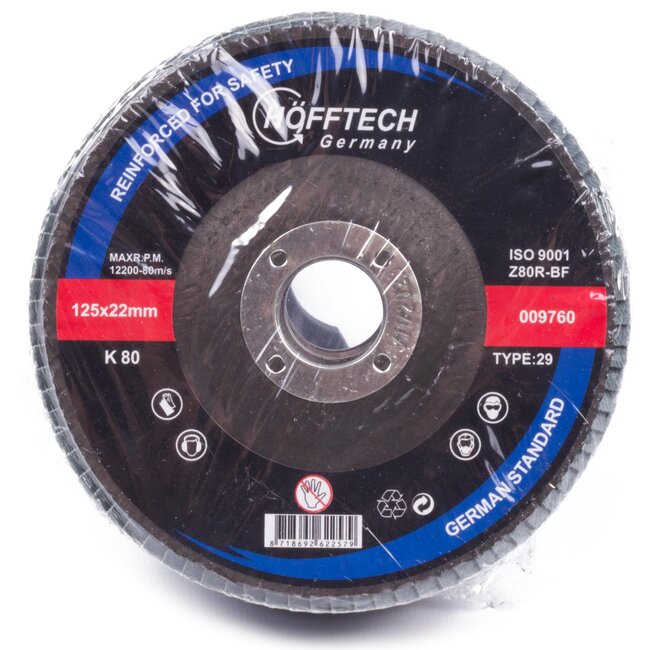 Hofftech Lamellen schuurschijf - K80 - 125 mm - Stil en trillingsarm - Per stuk