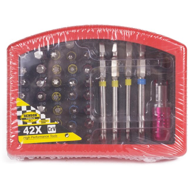 Benson 42-delige bitset - magnetische houder - chroom vanadium staal - inclusief opbergbox