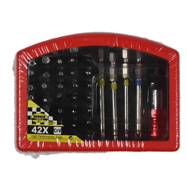 Benson 42-delige bitset - magnetische houder - chroom vanadium staal - inclusief opbergbox