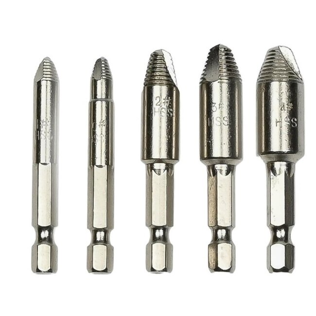 Benson Schroefverwijderaar set - HSS4241 - Inclusief opbergdoosje - 5-delig