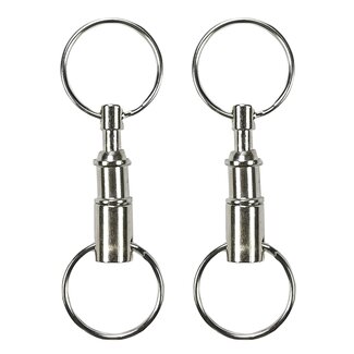 Benson Opsplitsbare metalen sleutelhanger - set van 2 - drukknop - duurzaam