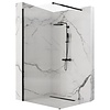 REA Aero Black Douchewand met Profiel - Canalé Glas - 90 x 200 cm - 8 mm - Mat Zwart REA Aero Black Douchewand met Profiel - Canalé Glas - 90 x 200 cm - 8 mm - Mat Zwart