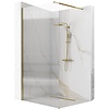 REA Aero Gold Douchewand met Profiel - Canalé Glas - 120 x 200 cm - 8 mm - Geborsteld Goud REA Aero Gold Douchewand met Profiel - Canalé Glas - 120 x 200 cm - 8 mm - Geborsteld Goud