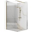 REA Aero Gold Douchewand met Profiel - Canalé Glas - 120 x 200 cm - 8 mm - Geborsteld Goud