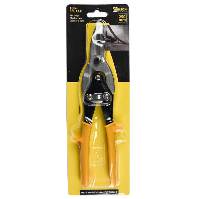 Benson Blikschaar - Rechte Knip - Geel Handvat - Hefboomoverbrenging - Precisie