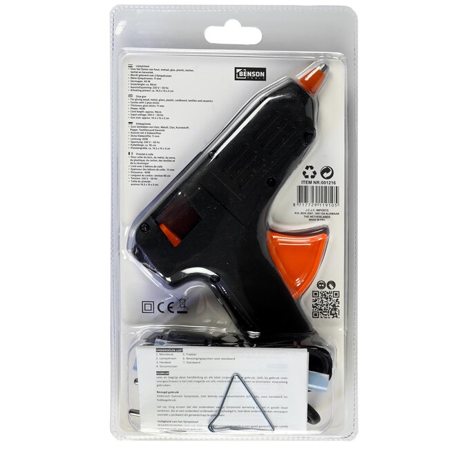 Benson Krachtig lijmpistool - 40 Watt - Inclusief 2 lijmpatronen - Ø 11 mm - Geschikt voor diverse materialen