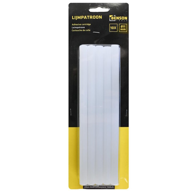 Benson Lijmpatronen voor lijmpistool - Ø 11 mm - 200 mm lang - 10 stuks - transparant