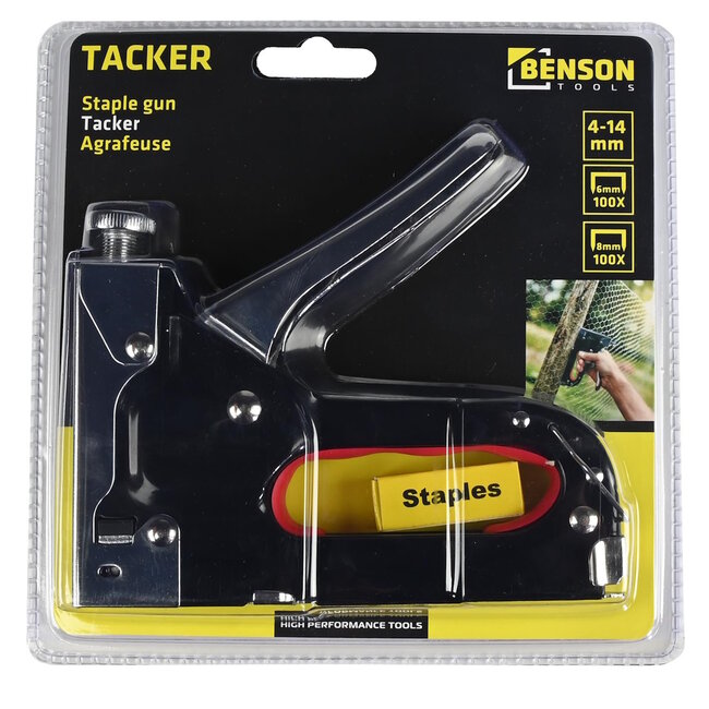 Benson Handtacker - 4-12 mm - Inclusief 200 nietjes - Metalen handvat - Onderhoudsvrij