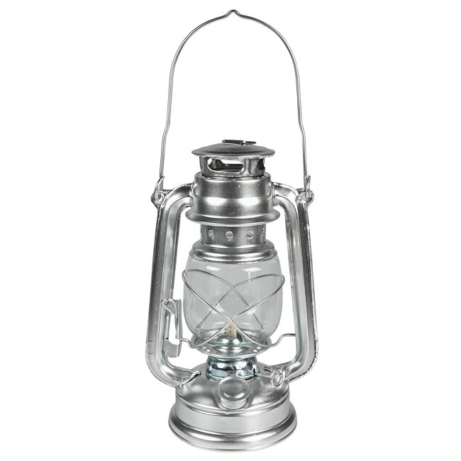 Benson Stormlantaarn - Olielamp - 25 cm - Aluminium - Chroomkleurig - Binnen en Buiten