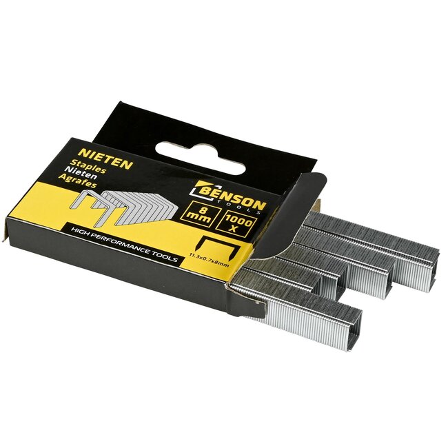 Benson Nietjes - Verzinkt fijn draad - 11.3 mm breed - 8 mm lang - 1000 stuks