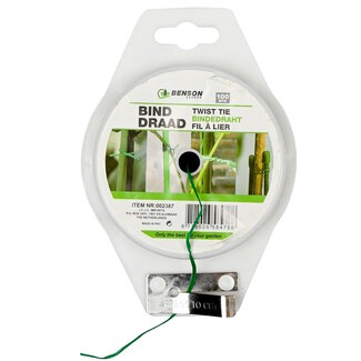 Benson Binddraad - 100 meter - groen - met afknipmesje - voor binnen en buiten