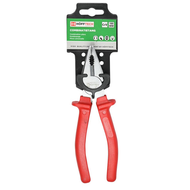 Benson Combinatietang - 180 mm - Staal - Rood