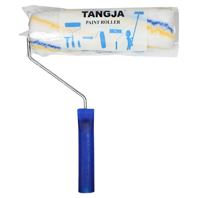 Benson Vachtroller met beugel - 22 x 25 cm - voor semi-gladde tot ruwe oppervlakken - blauw handvat