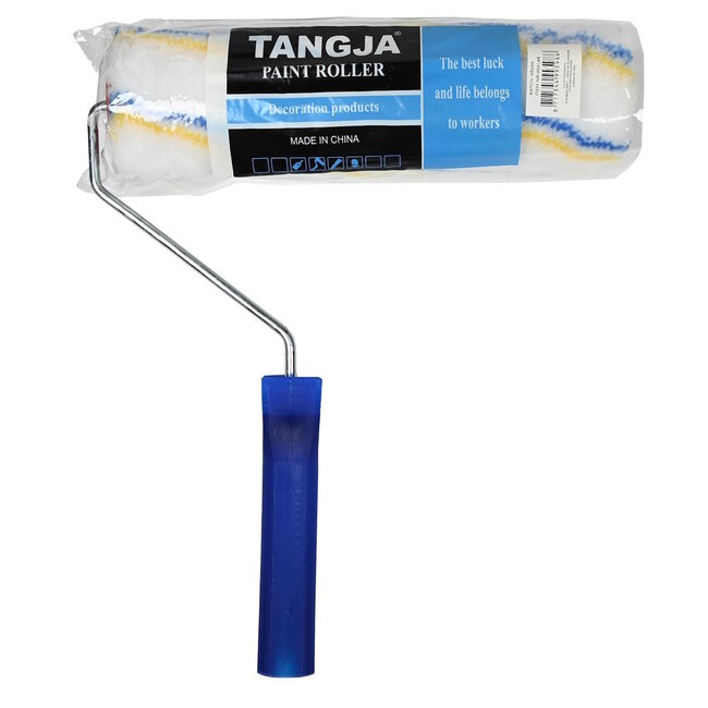 Benson Vachtroller met beugel - 22 x 25 cm - voor semi-gladde tot ruwe oppervlakken - blauw handvat