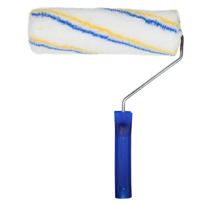 Benson Vachtroller met beugel - 22 x 25 cm - voor semi-gladde tot ruwe oppervlakken - blauw handvat