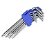 Benson Set lange Torx sleutels - 9-delig - met gat - T10 tot T50