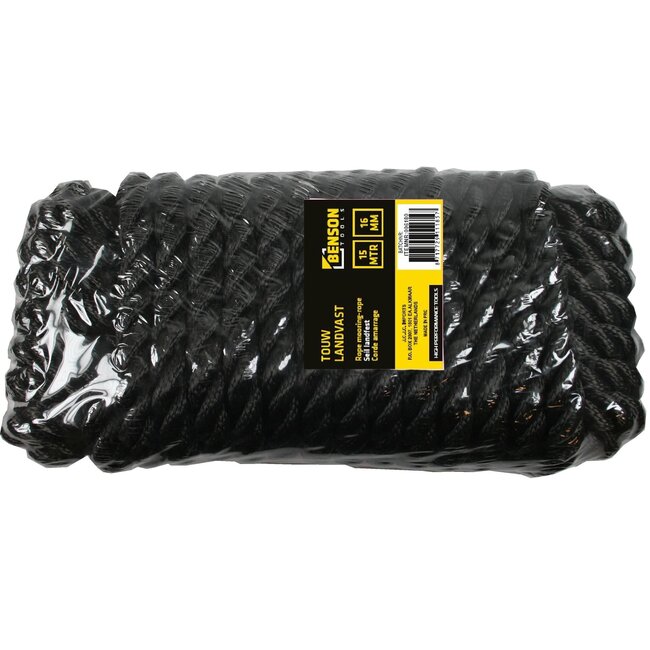 Benson Landvast touw - Weerbestendig - UV-bestendig - 16 mm x 15 meter - Zwart