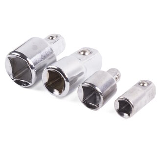 Benson Verloopadapterset - Verchroomd staal - 4-delig - Baldruk voor perfecte pasvorm