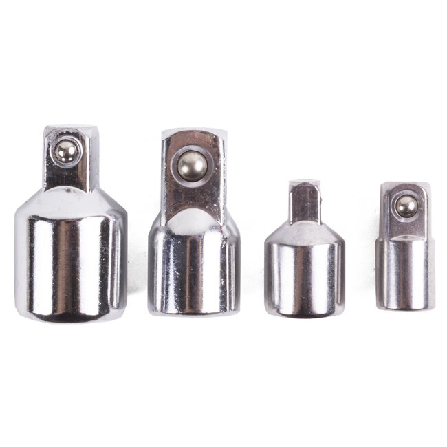 Benson Verloopadapterset - Verchroomd staal - 4-delig - Baldruk voor perfecte pasvorm