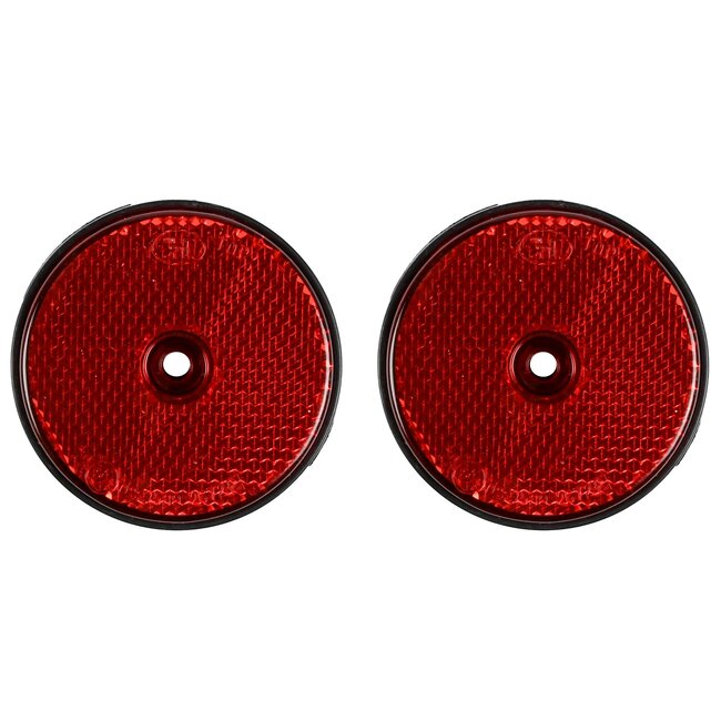 Benson Ronde reflectoren - schroefbevestiging - 60 mm - rood - set van 2