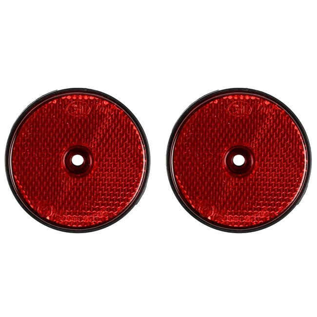 Benson Schroefbevestiging Reflector - Rond - 60 mm - Rood - 2 stuks