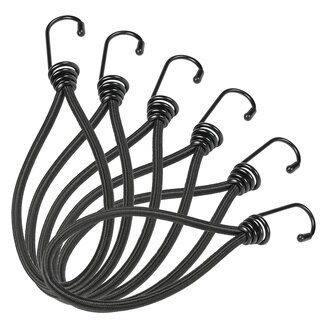 Benson Set spanelastieken met haak - 20 cm - maximale rek 50% - 6 stuks