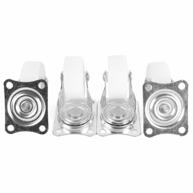 Benson Set van 4 zwenkwielen - 50 mm - wit - draagvermogen 30 kg