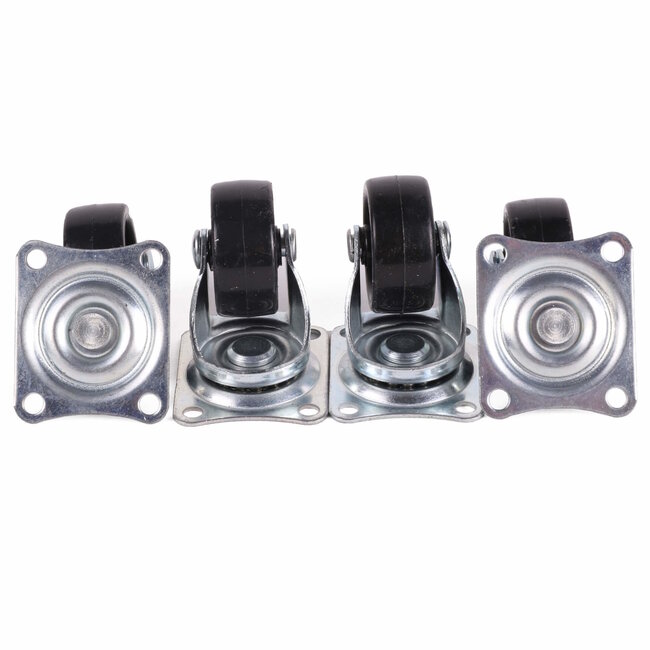 Benson Zwenkwiel - 50 mm - Zwart - 25 kg draagvermogen - Set van 4