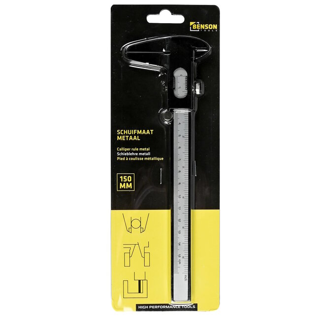Benson Schuifmaat - Metaal - 150 mm - Nauwkeurige Metingen - Duidelijke Schaalverdeling