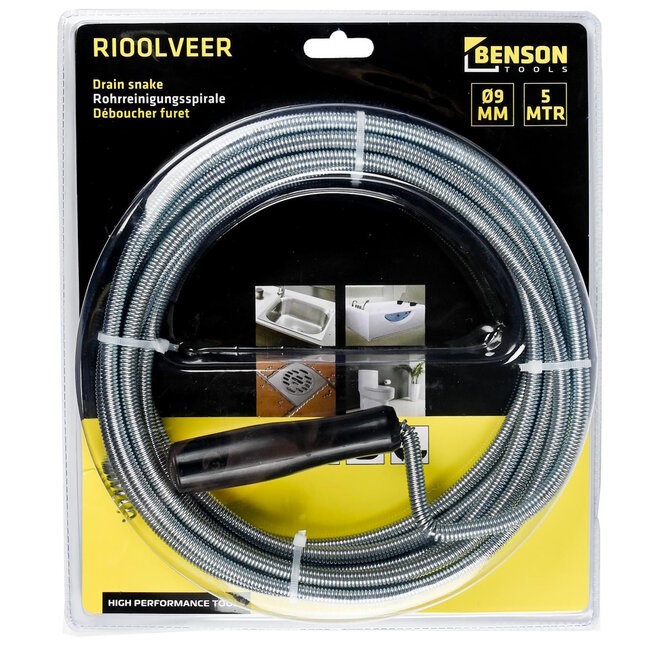 Benson Rioolveer - Flexibele en Sterke Ontstopper - 9 mm x 5 meter