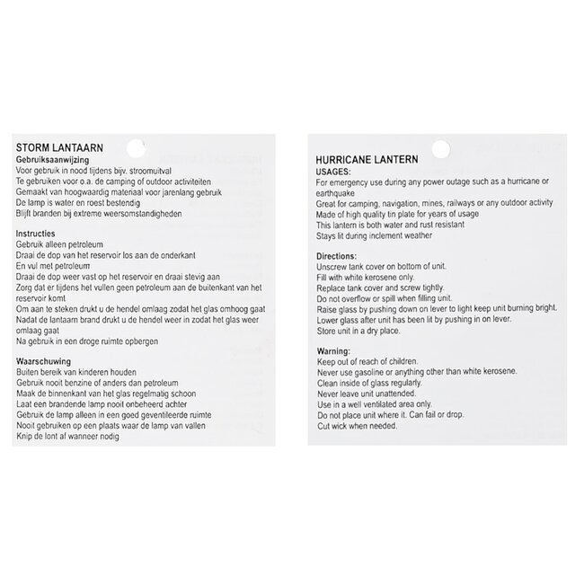 Hofftech Klassieke stormlantaarn - hittebestendig glas - 30 cm - rood