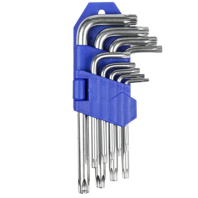 Benson 9-delige torxsleutelset - verchroomd - inclusief houder - corrosiebestendig