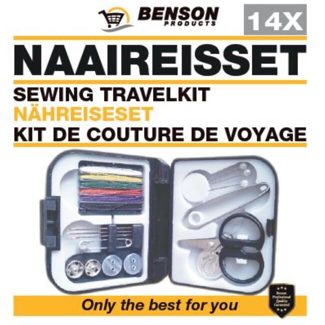 Benson Compact naaisetje - 14-delig - ideaal voor op reis - zwart
