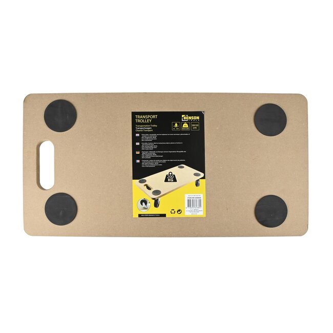 Benson Transport trolley - anti-slip - 200 kg draaggewicht - 58x30 cm - 4 zwenkwielen