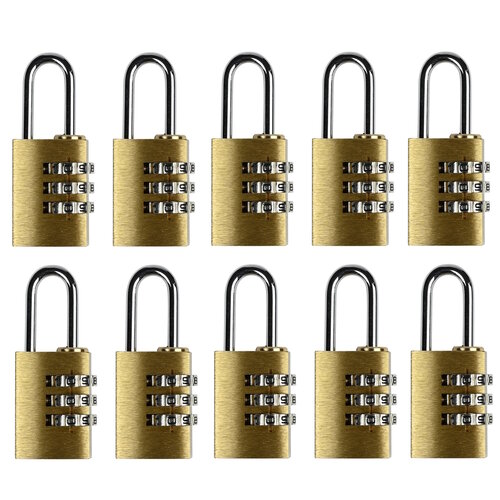 Tri-Circle Hangslot Set - met Cijfercode - Codeslot - 20 mm - 10 stuks Tri-Circle Hangslot Set - met Cijfercode - Codeslot - 20 mm - 10 stuks