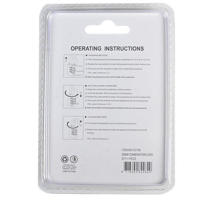 Tri-Circle Compact hangslot met cijfercode - messing - 30 mm - stalen beugel